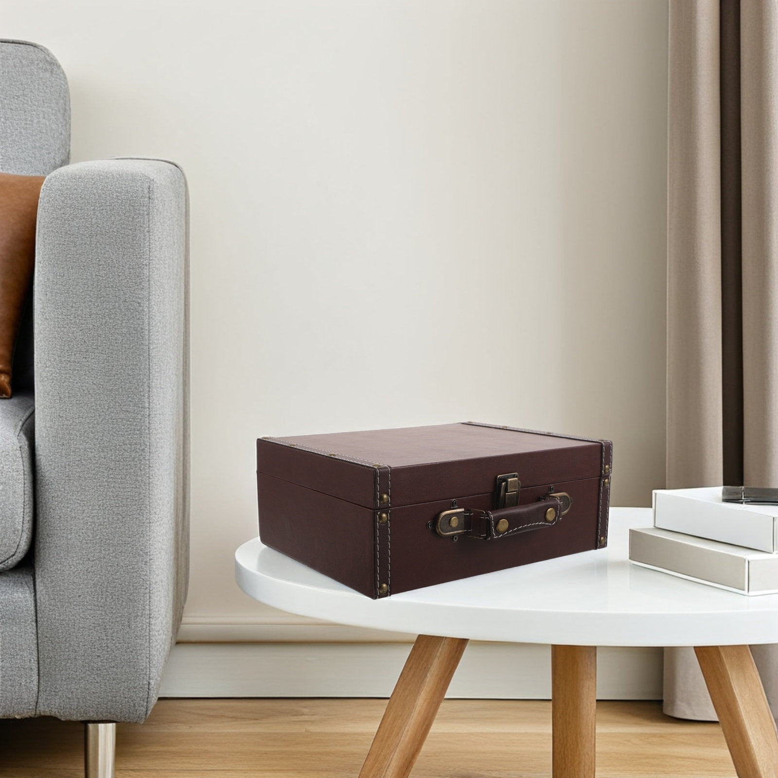 Retro Vintage Trunk Suitcase - Wood Retro Storage Box Vintage Portable