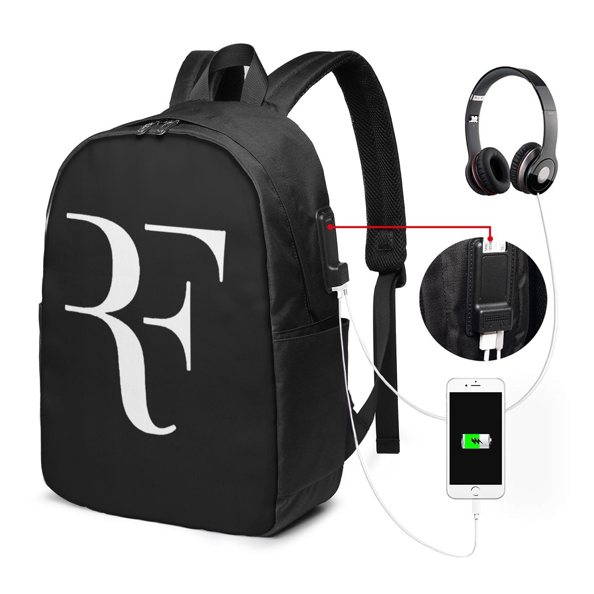 Handbags - Roger Federer Backpack Travel Notebook Bag