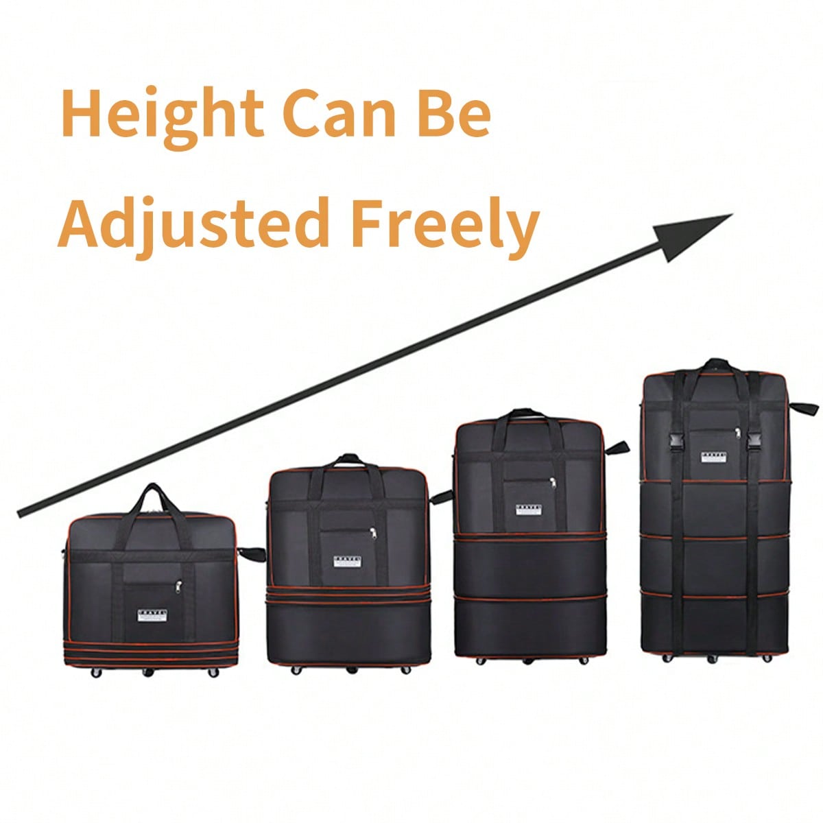 Black Collapsible Rolling Trav - Foldable Rolling Luggage Bag review and price