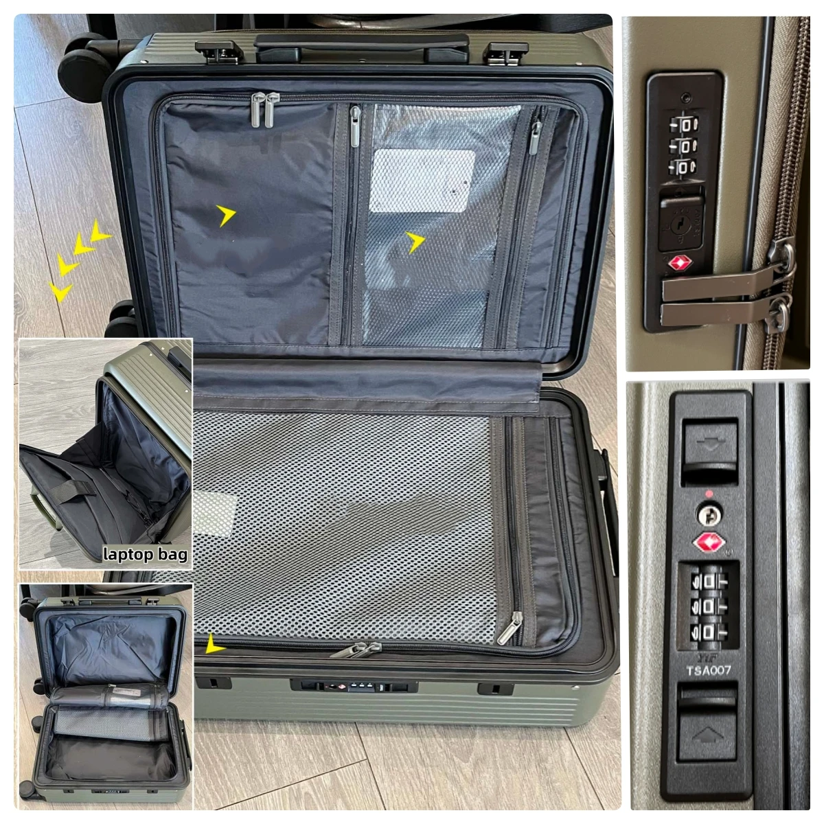 2-in-1 Suitcase Detachable Bac - Aluminum Frame Carry On Luggage review and price
