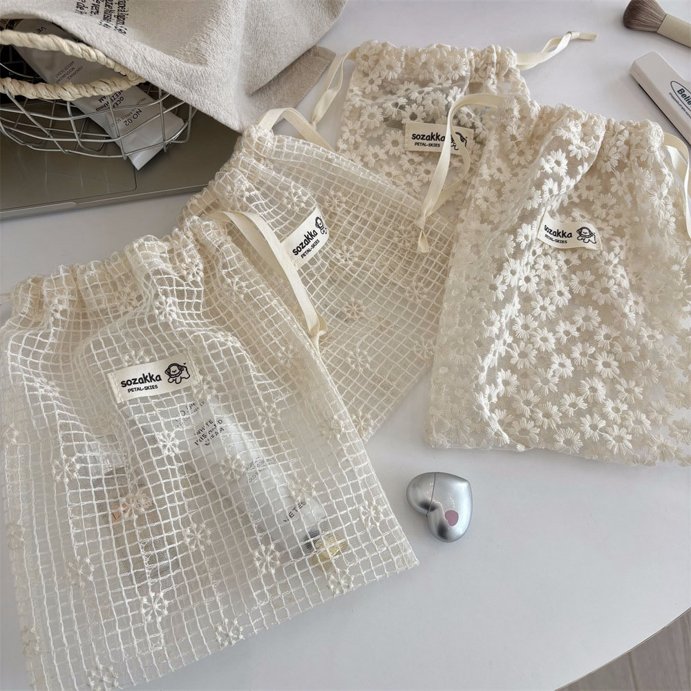 Lace Embroidered Daisy Mesh Dr - Cosmetic Bags review and price
