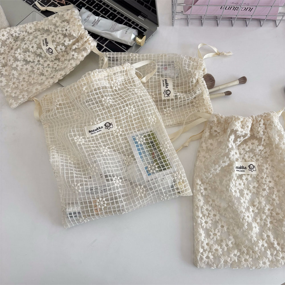 Lace Embroidered Daisy Mesh Dr - Cosmetic Bags review and price