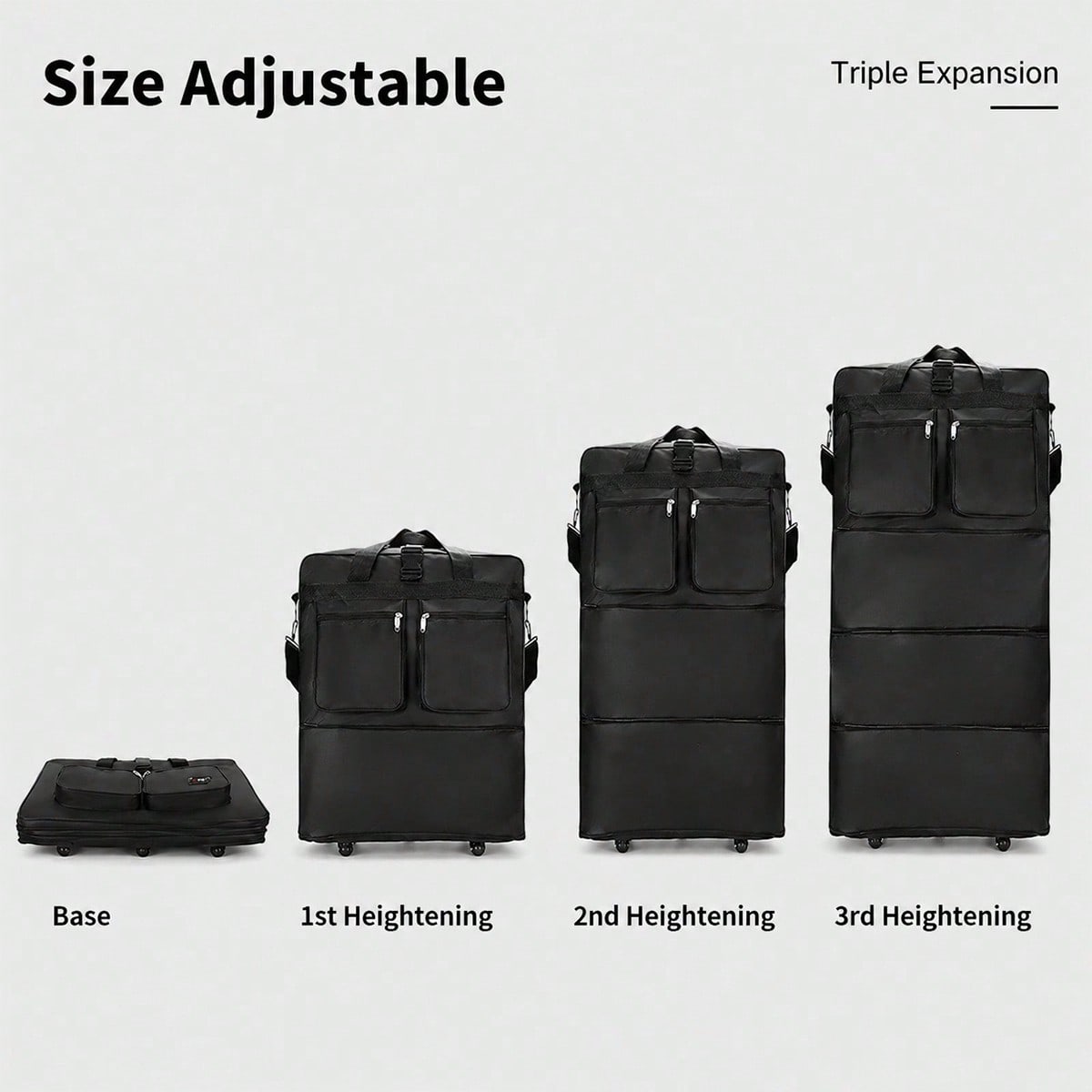 Black Rolling Travel Duffel Ba - Foldable Rolling Luggage Bag review and price